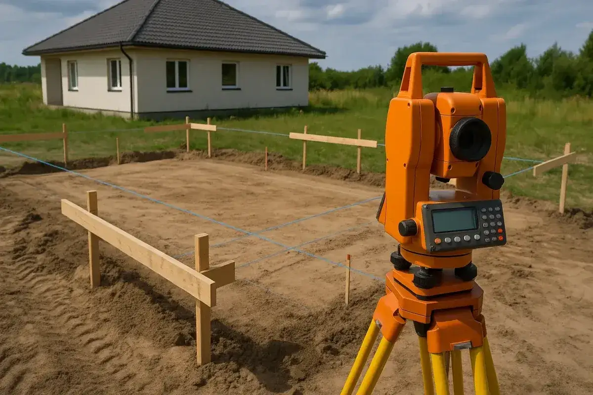 znaczenie geodezyjnego wytyczenia budynku, fundamenty